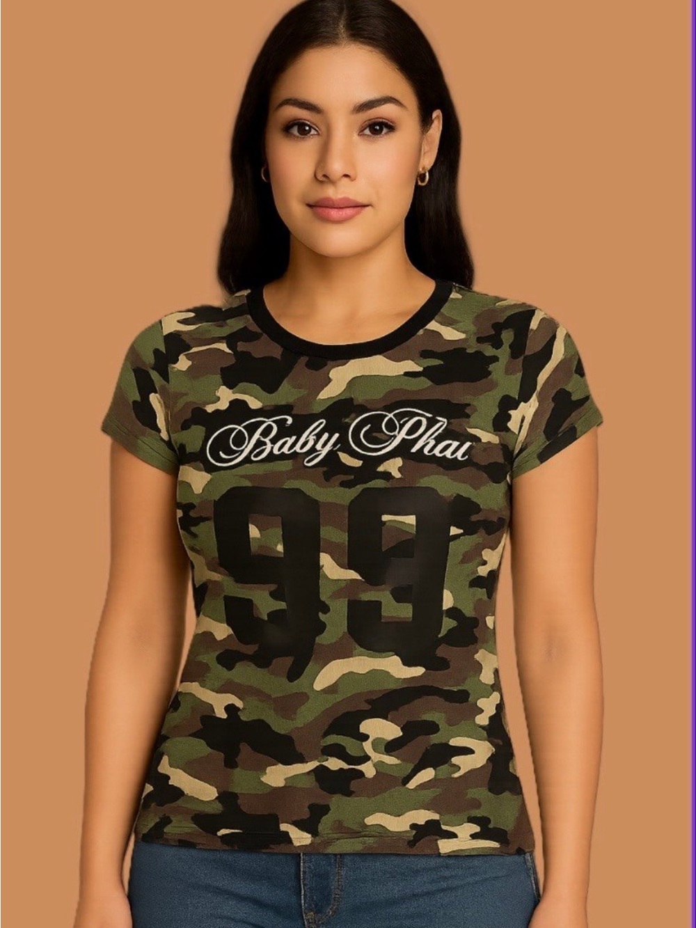 Baby Phat Camo Graphic T-Shirt  Juniors Size L